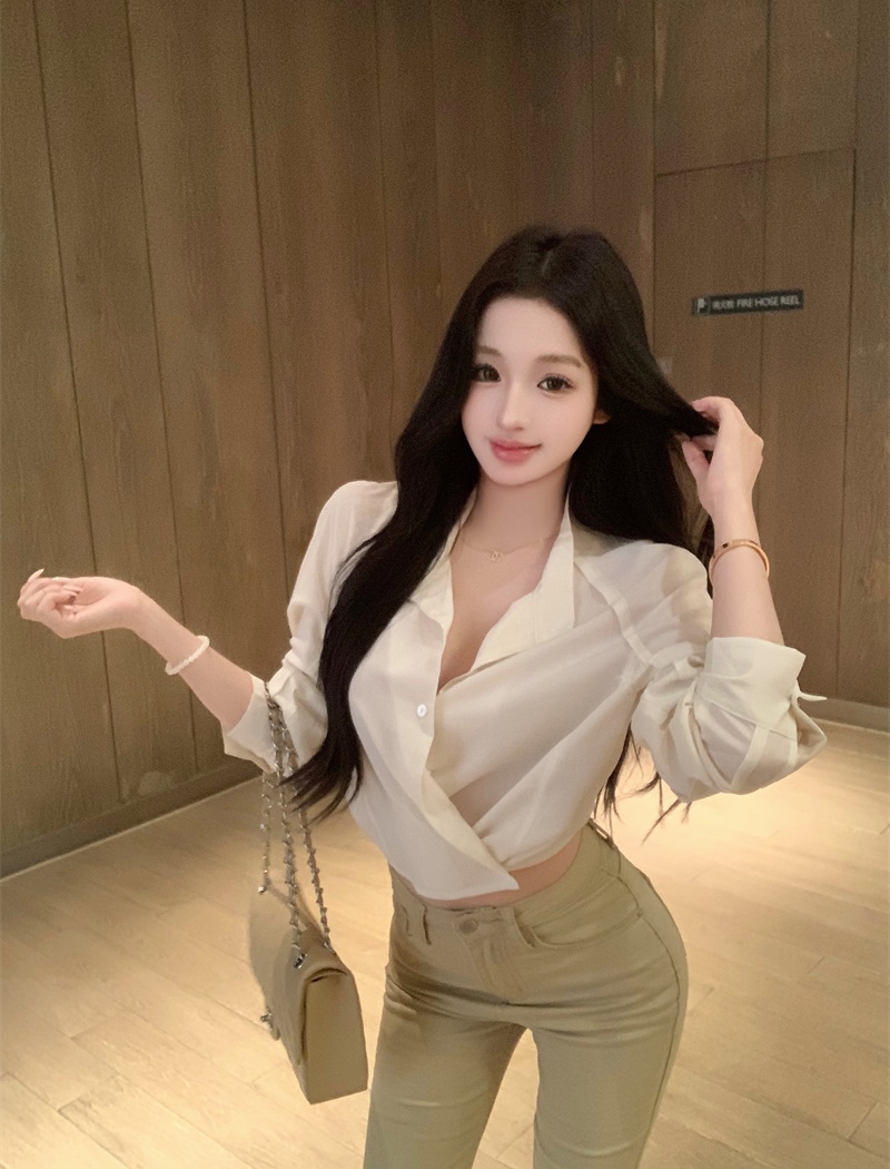 Long sleeve autumn shirt Korean style tops for women