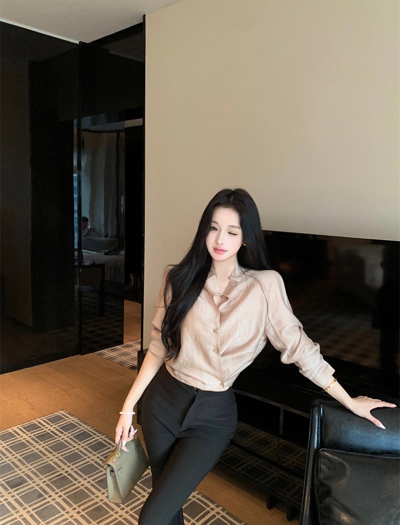 Long sleeve autumn shirt Korean style tops for women