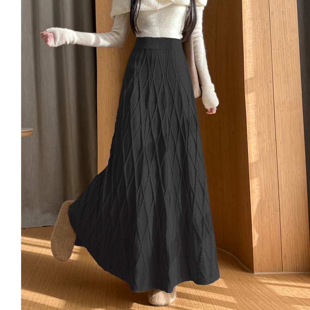 Korean style A-line skirt big skirt knitted long skirt