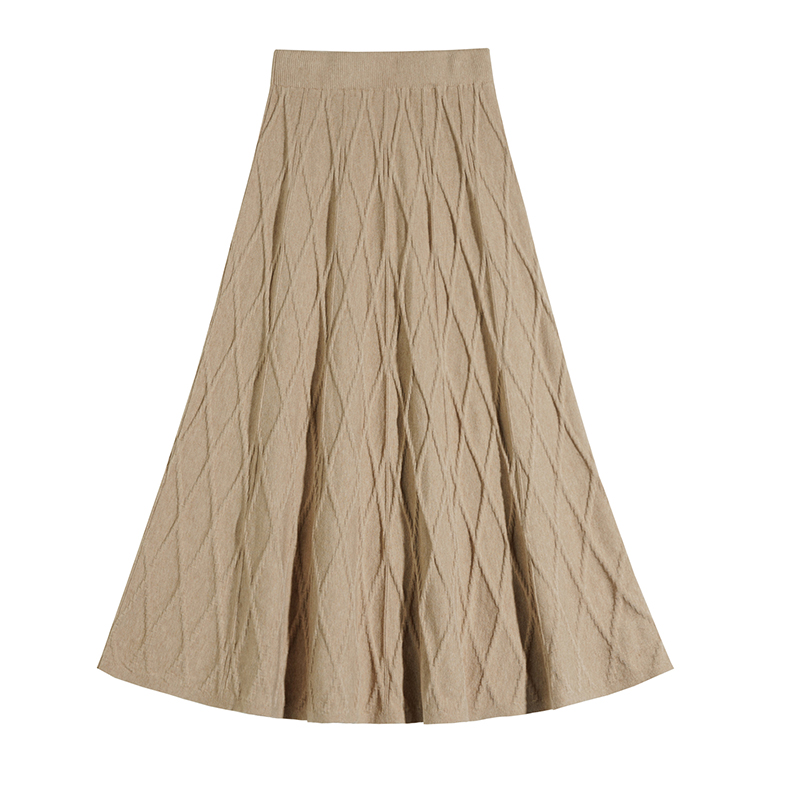 Korean style A-line skirt big skirt knitted long skirt
