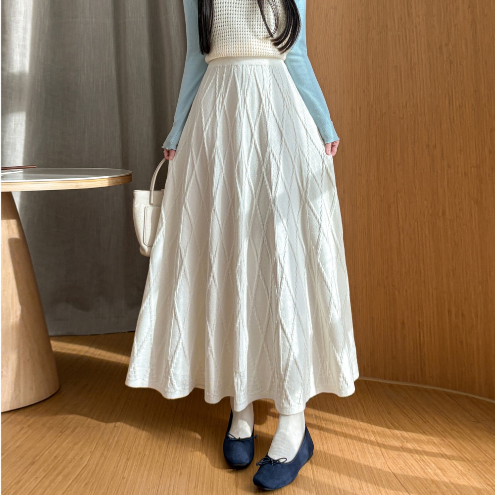 Korean style A-line skirt big skirt knitted long skirt