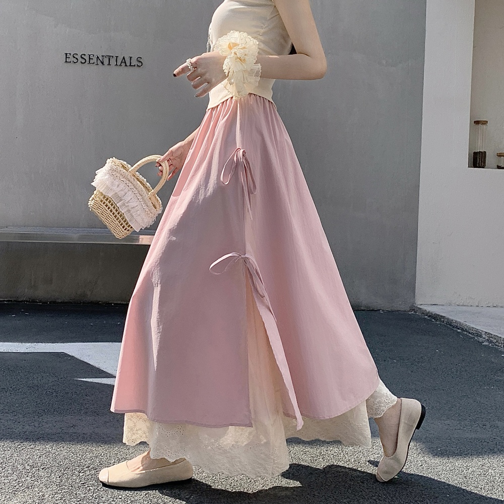 High waist slim skirt lace long dress for women