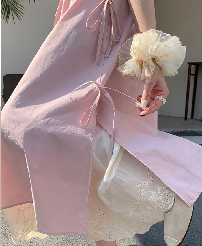 High waist slim skirt lace long dress for women