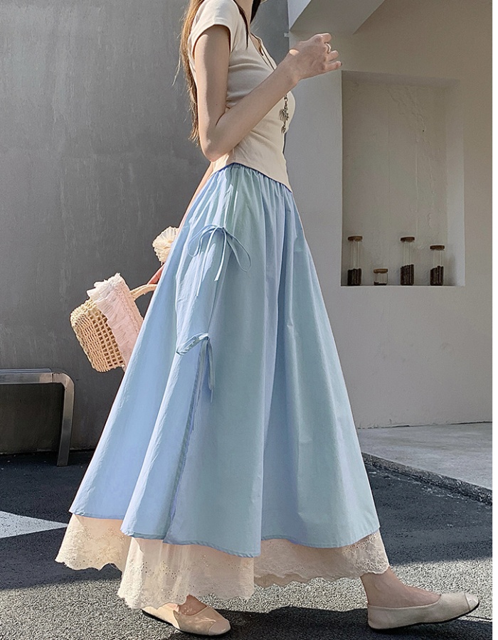 High waist slim skirt lace long dress for women