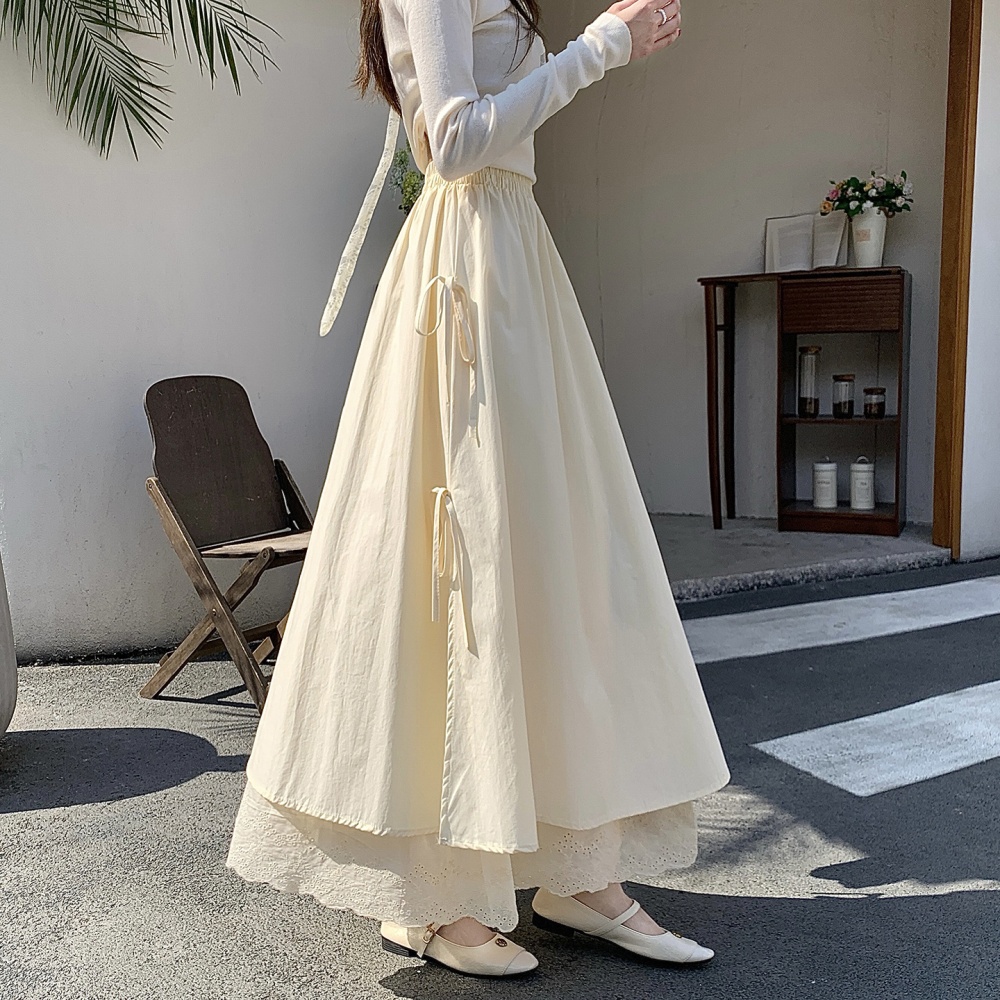 High waist slim skirt lace long dress for women