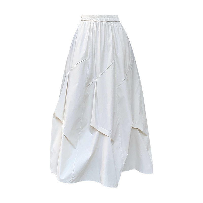 Long Korean style fold spring and summer skirt for women