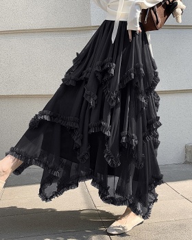 Spring and summer thick and disorderly cake gauze skirt