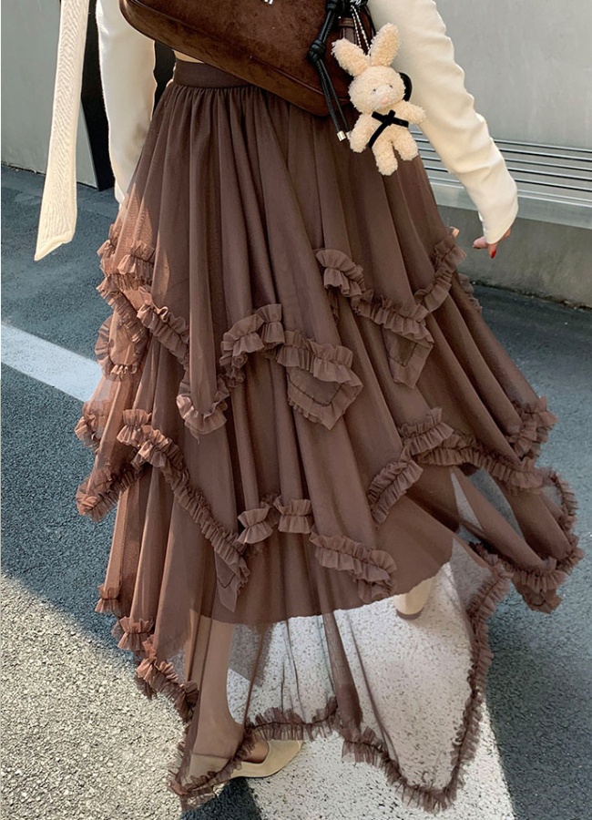 Spring and summer thick and disorderly cake gauze skirt