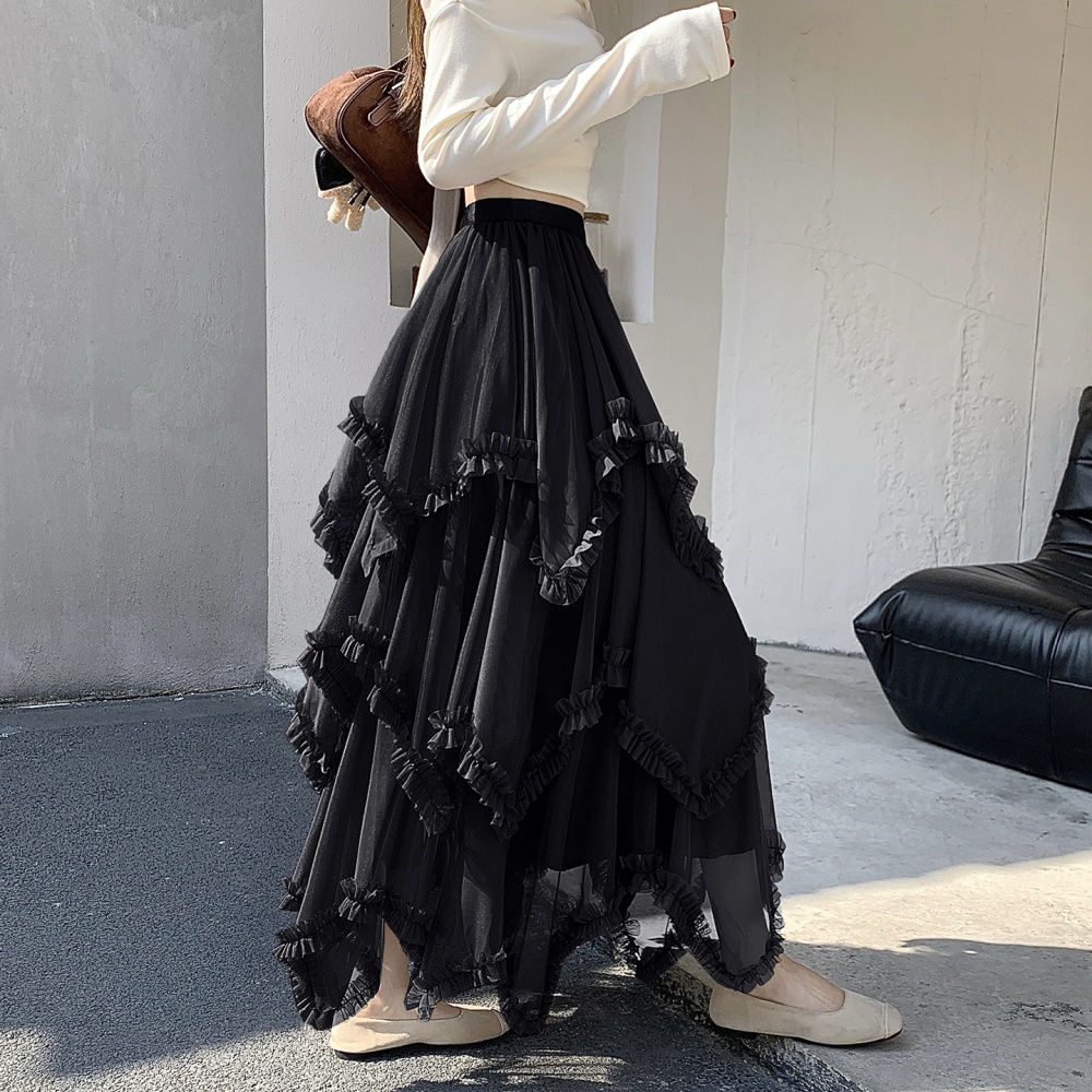 Spring and summer thick and disorderly cake gauze skirt