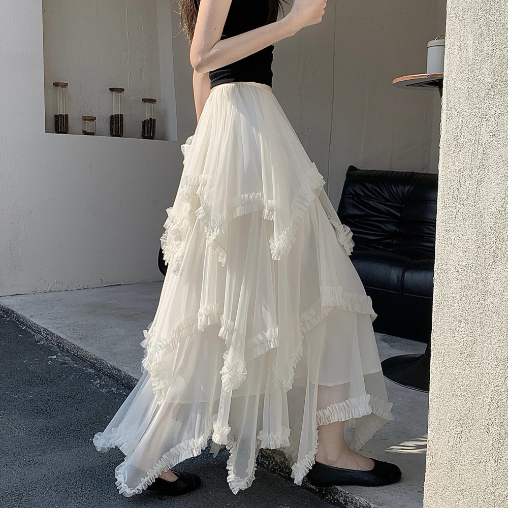 Spring and summer thick and disorderly cake gauze skirt