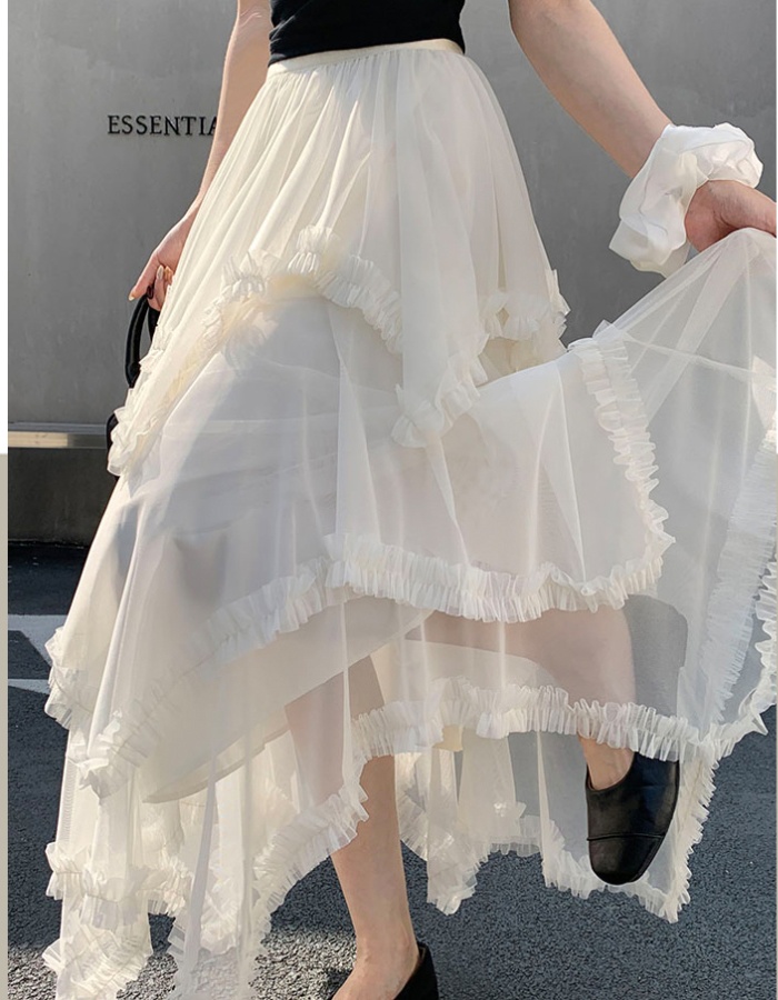 Spring and summer thick and disorderly cake gauze skirt