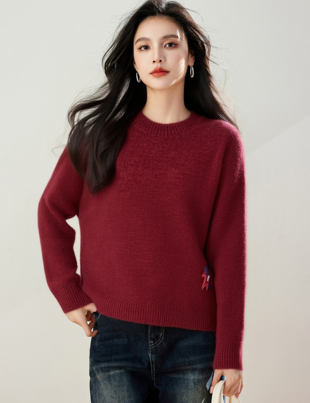 Lazy pullover cartoon tops pony short sweater