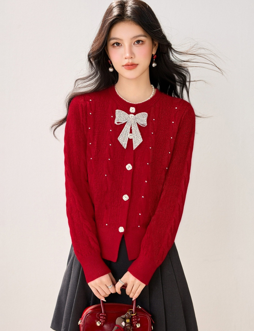 Short chanelstyle coat beading sweater for women