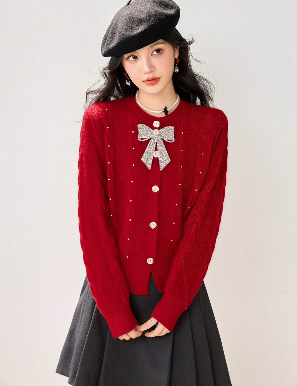 Short chanelstyle coat beading sweater for women