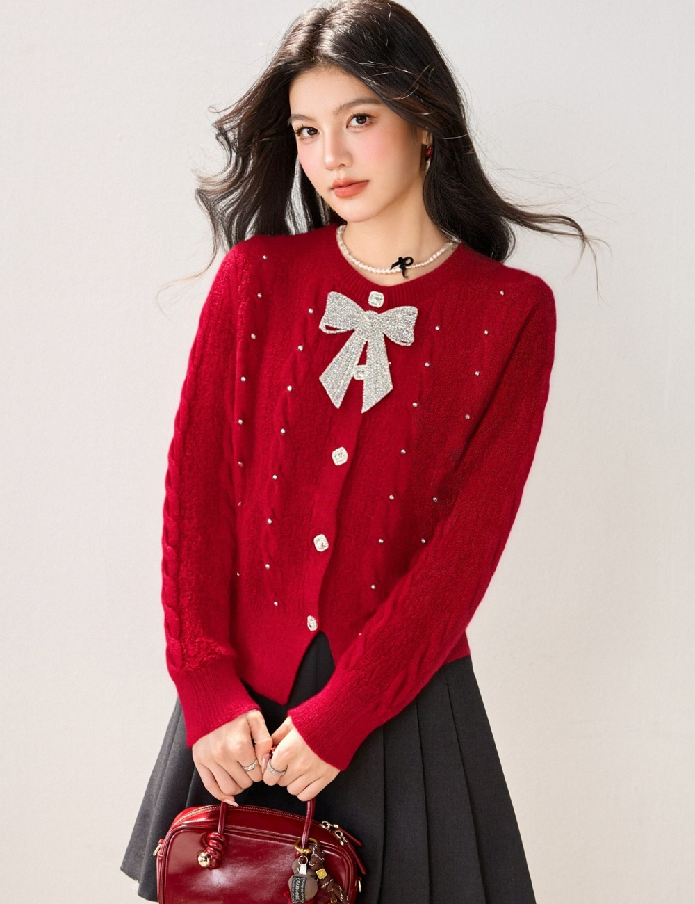 Short chanelstyle coat beading sweater for women