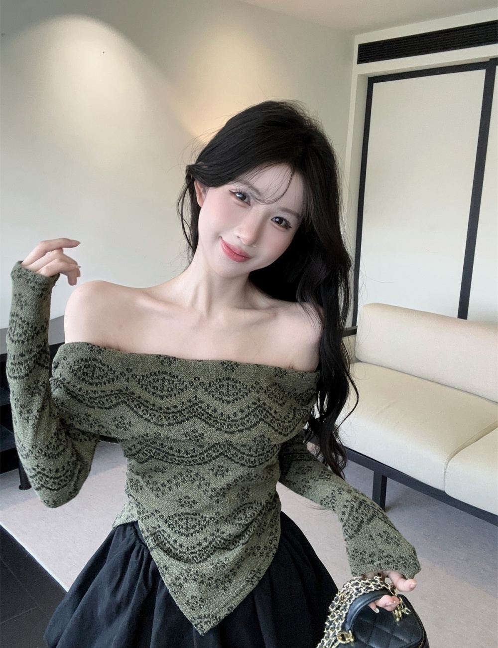 Halter tops enticement bud skirt 2pcs set for women