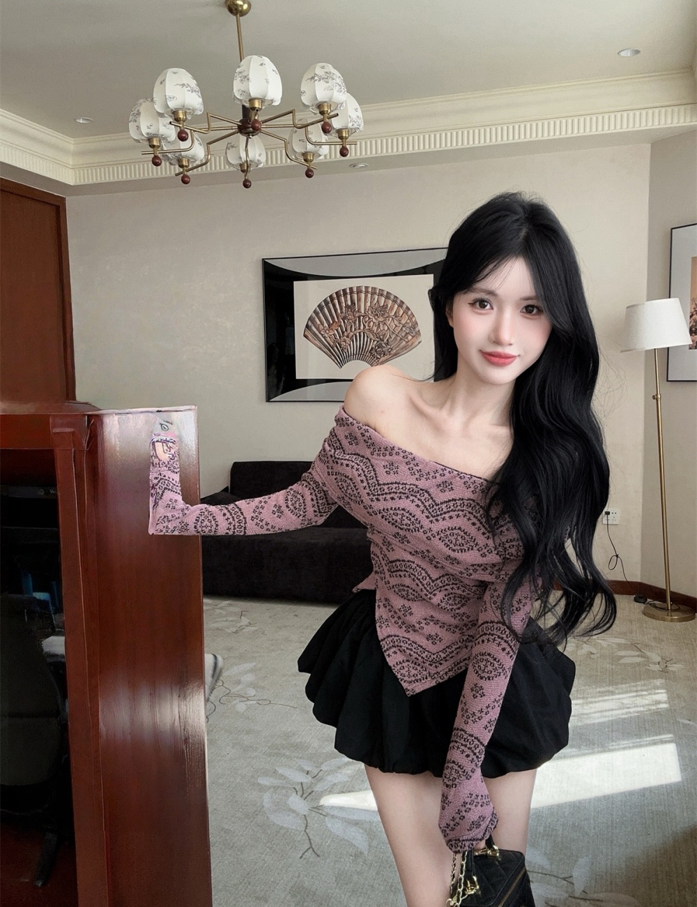 Halter tops enticement bud skirt 2pcs set for women