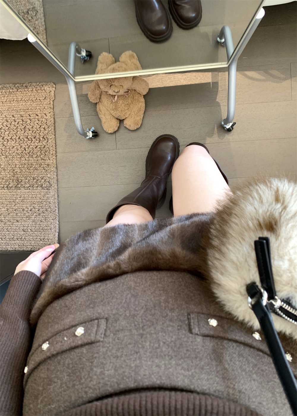 Casual high waist elmo winter short A-line skirt for women