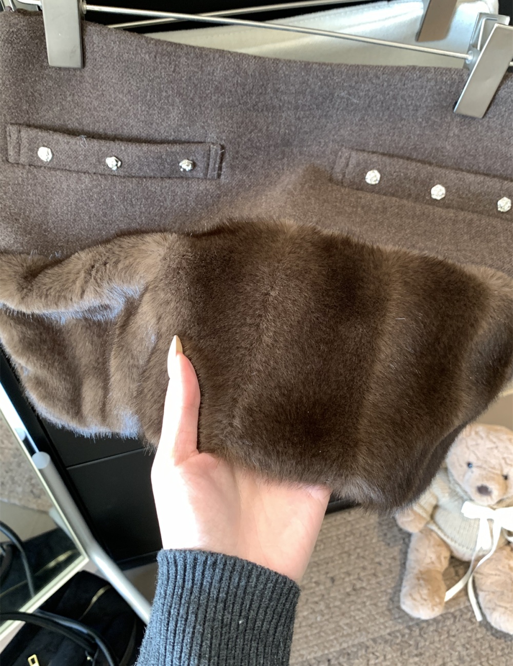 Casual high waist elmo winter short A-line skirt for women