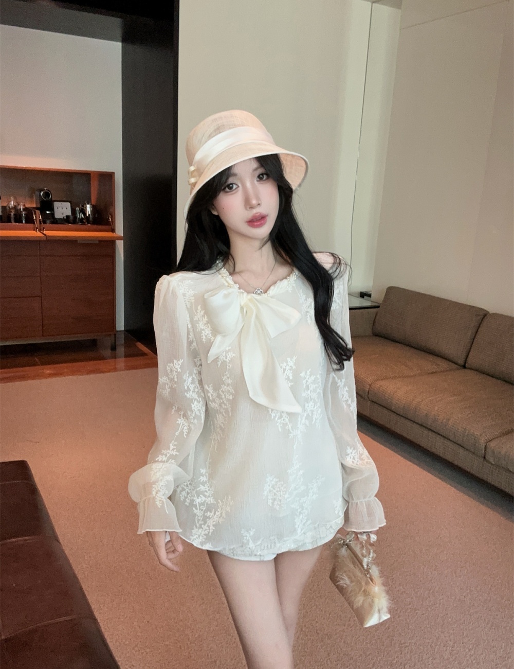 France style short skirt shirt a set for women