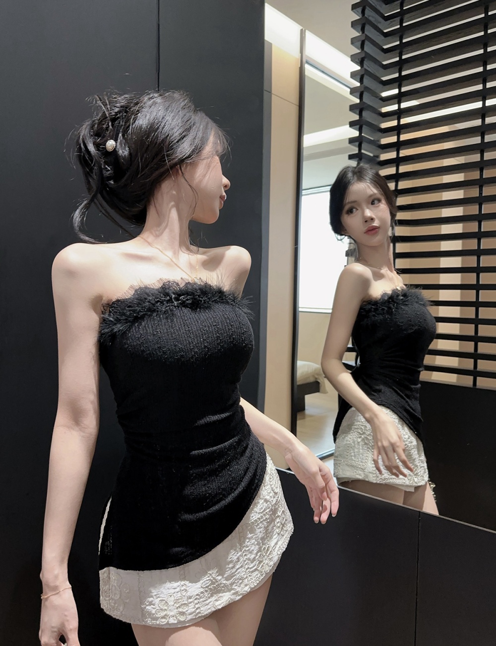 Tender bandage stitching enticement lace tops