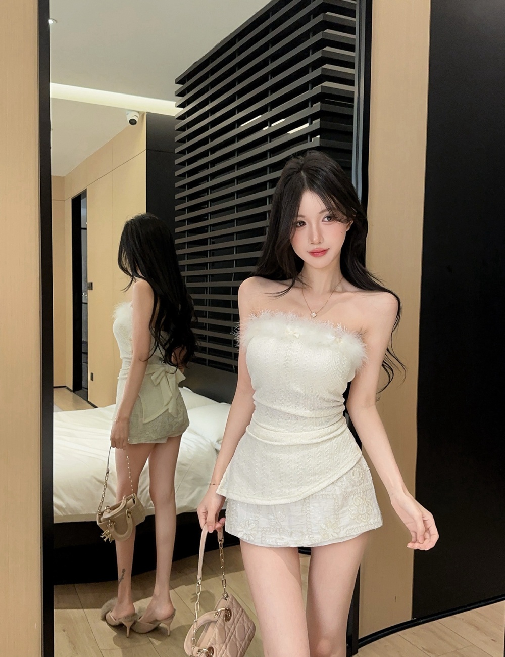 Tender bandage stitching enticement lace tops