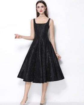 Elegant jacquard long dress big skirt formal dress