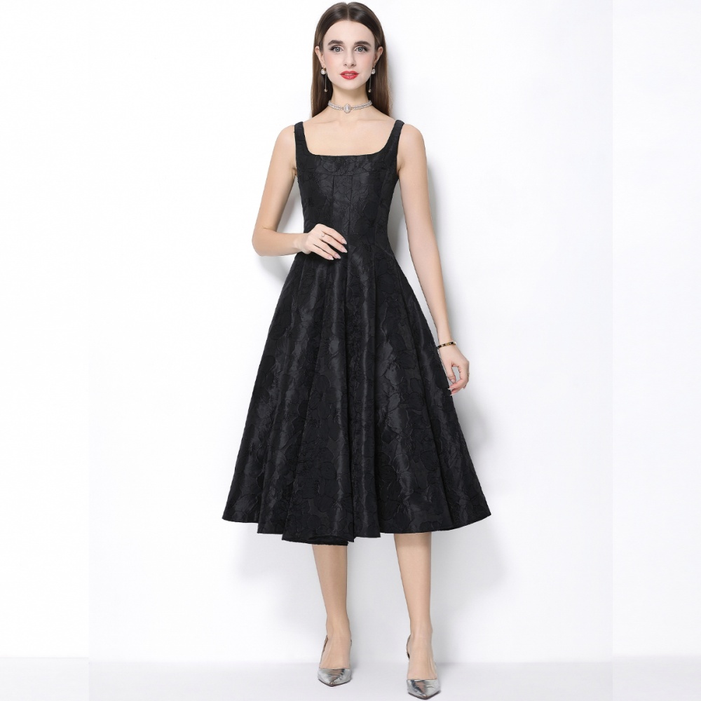 Elegant jacquard long dress big skirt formal dress