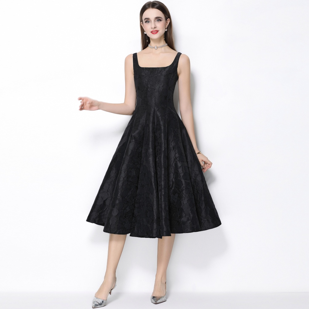 Elegant jacquard long dress big skirt formal dress