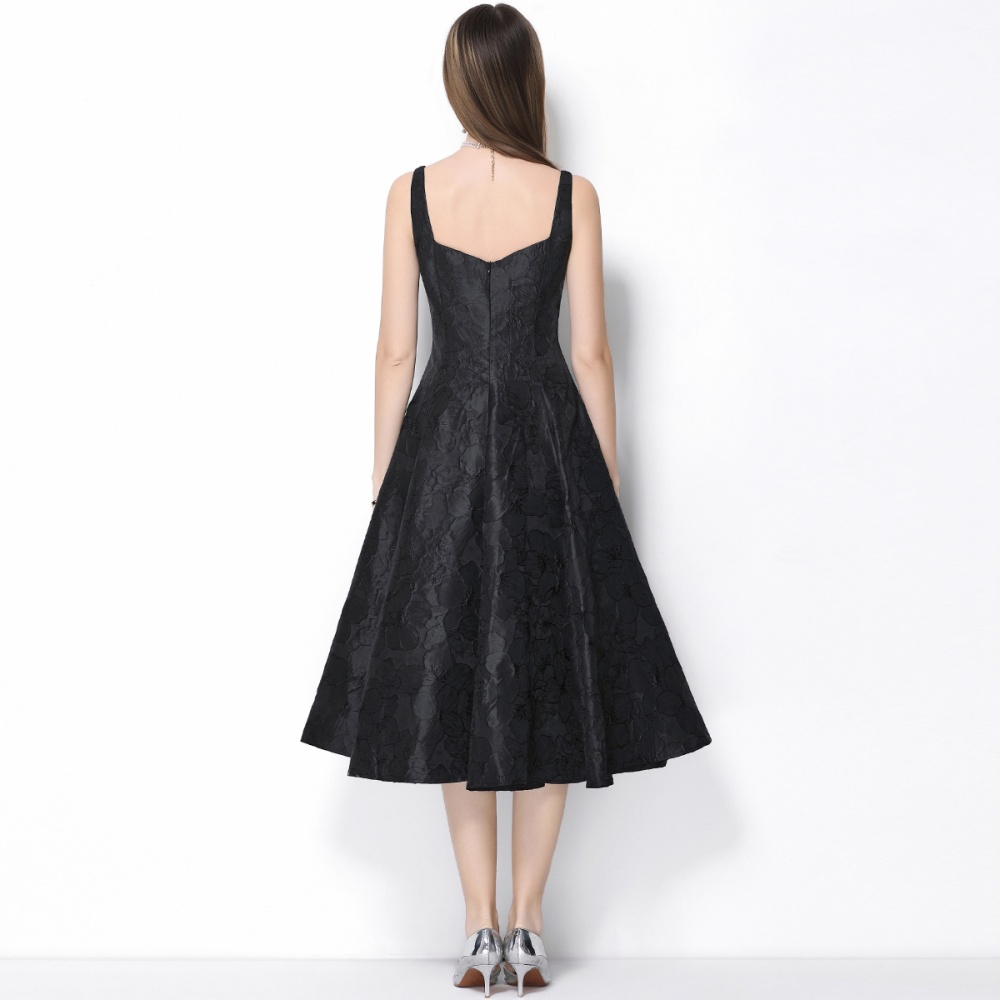 Elegant jacquard long dress big skirt formal dress