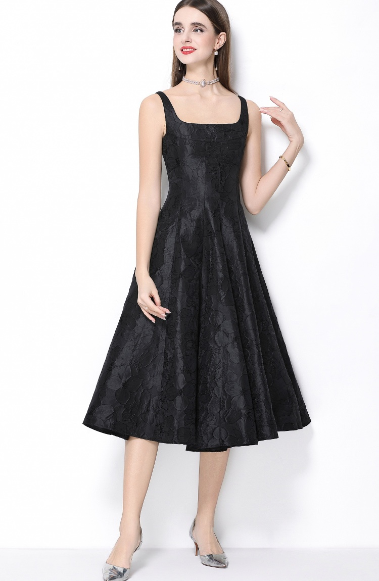 Elegant jacquard long dress big skirt formal dress