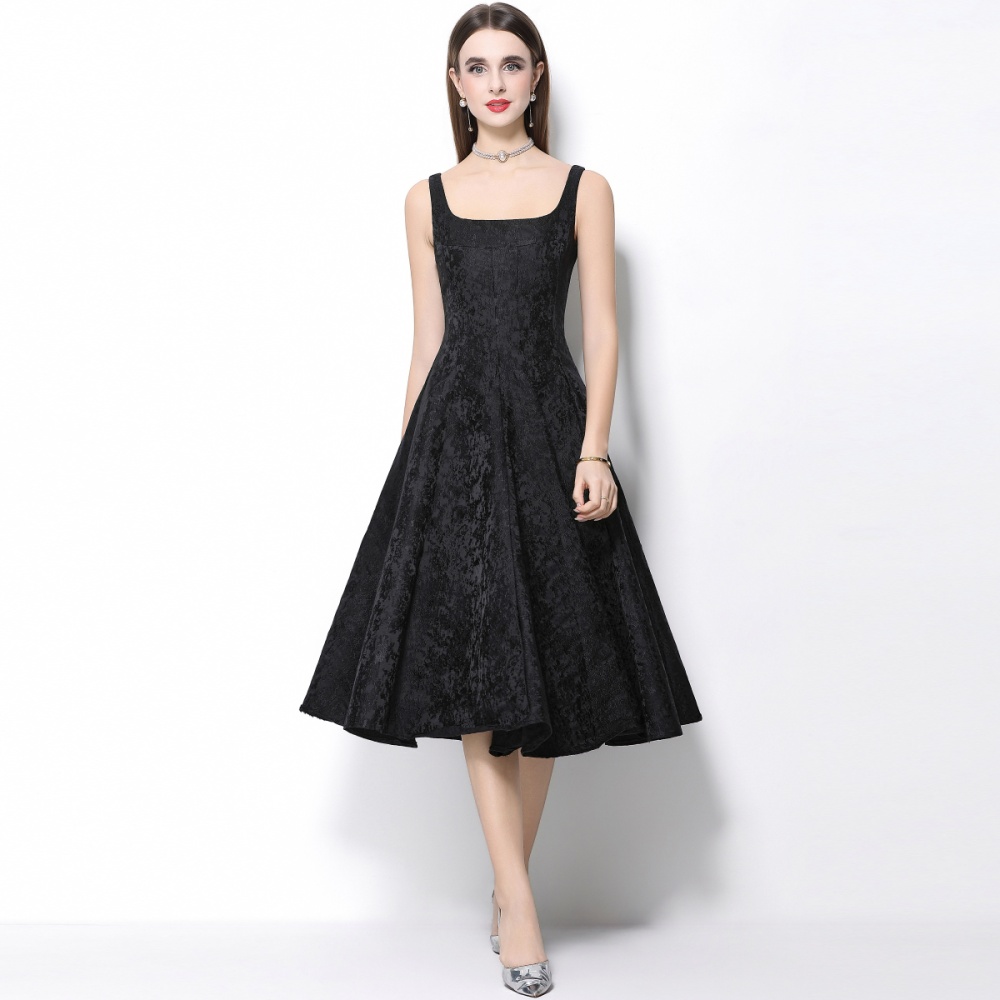 Elegant pinched waist temperament dress for women