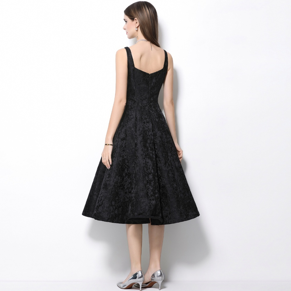 Elegant pinched waist temperament dress for women