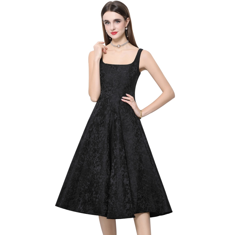Elegant pinched waist temperament dress for women