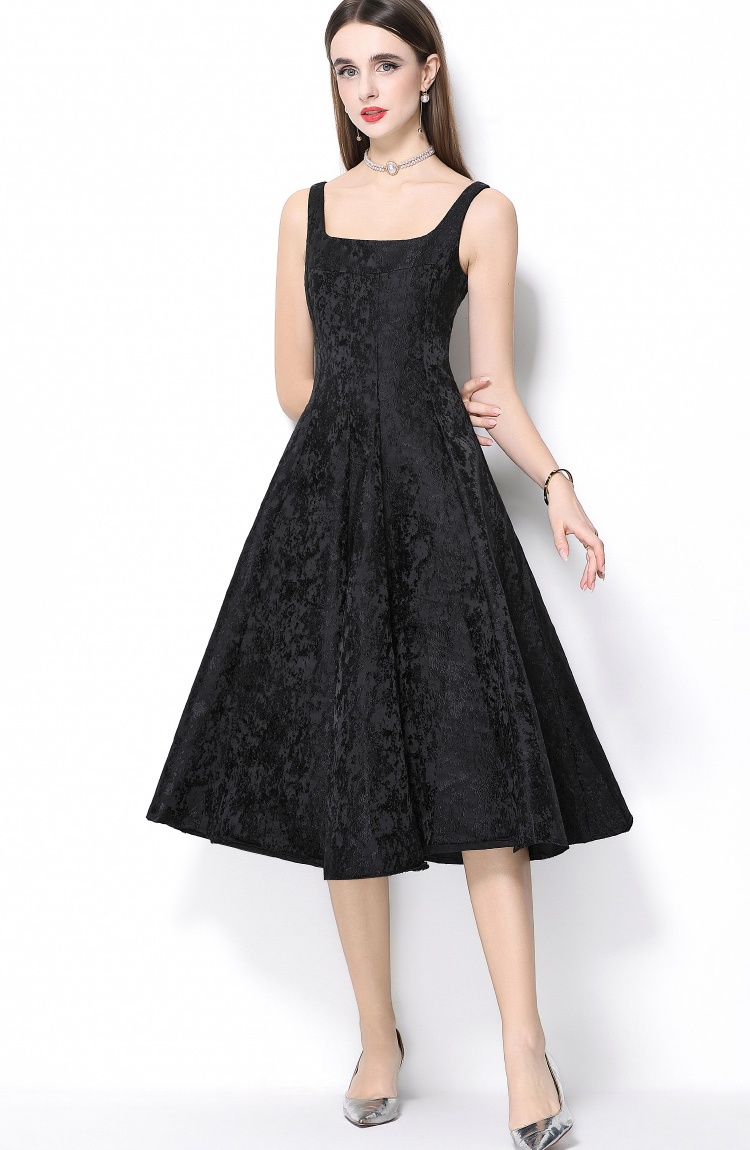 Elegant pinched waist temperament dress for women