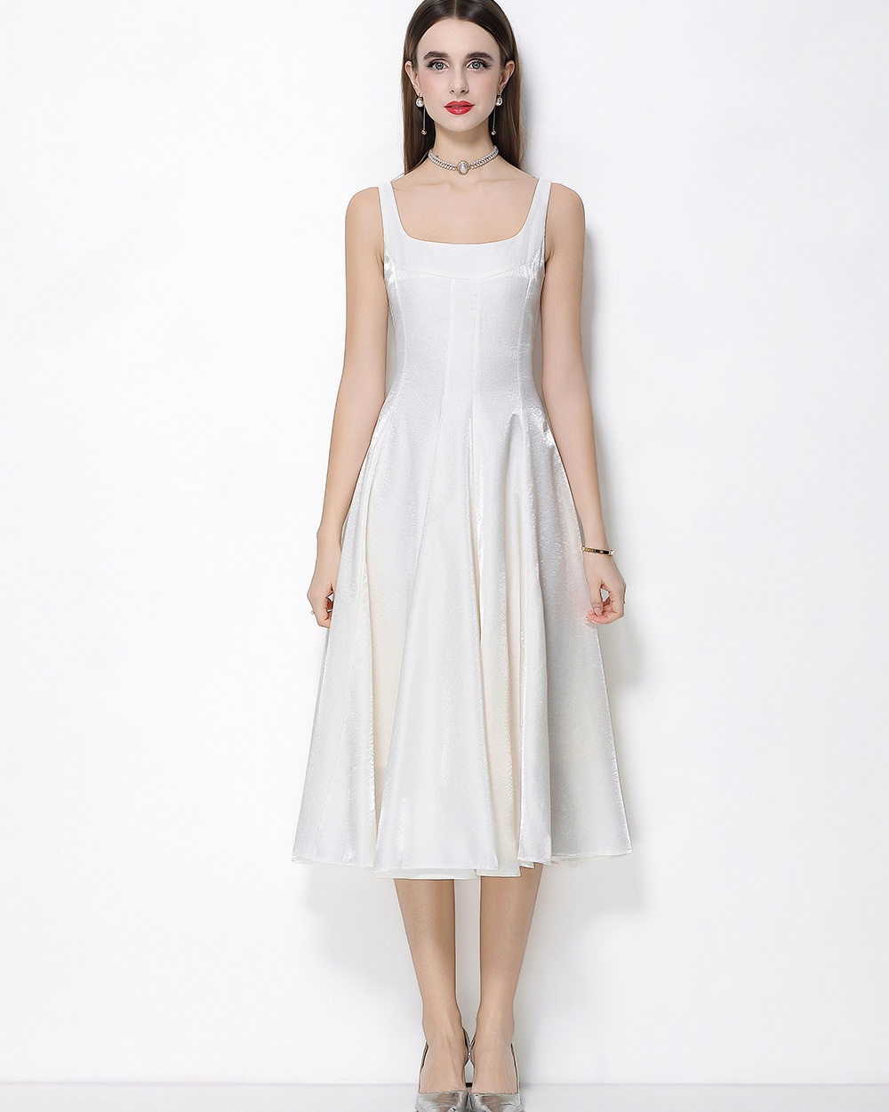 Satin sling Sexy underwear slim big skirt dress