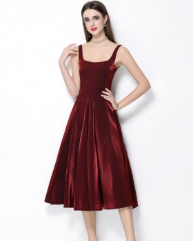 Slim satin Sexy underwear light luxury big skirt dress