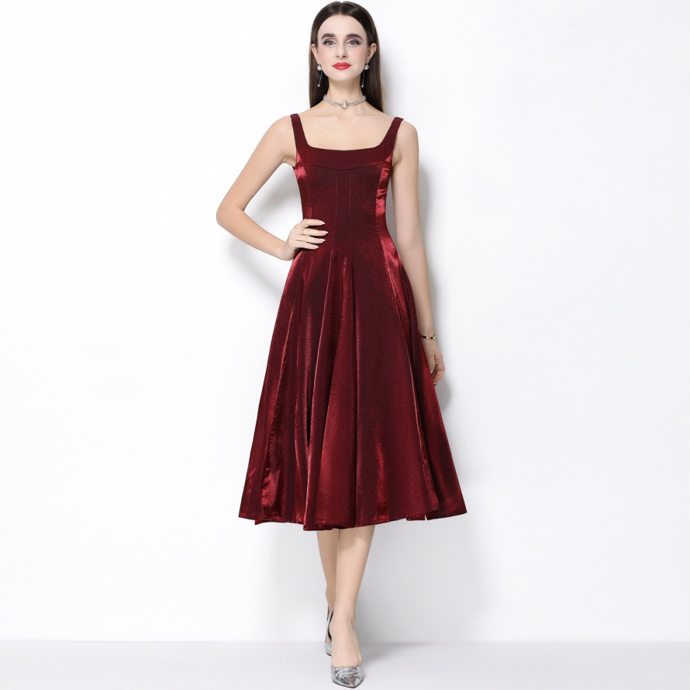 Slim satin Sexy underwear light luxury big skirt dress