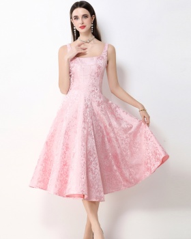 Sling slim pinched waist temperament dress for women