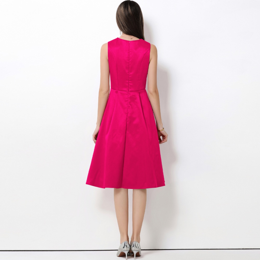 France style round neck Hepburn style dress for women