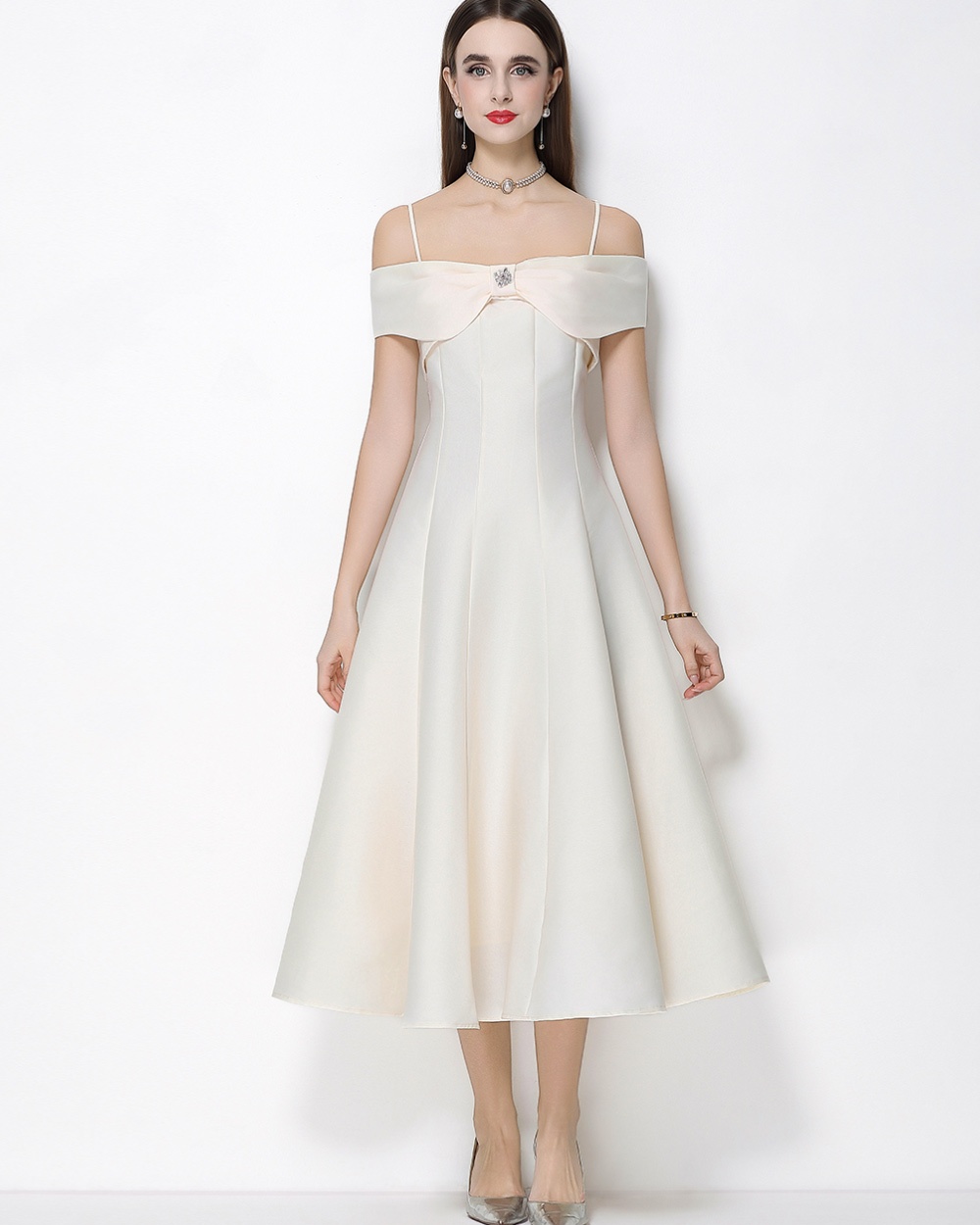 Sling long dress France style dress for women