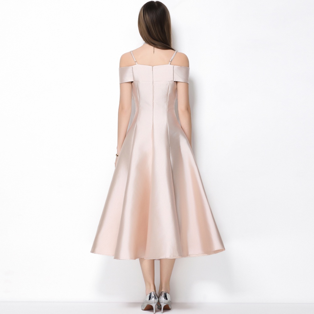 Pinched waist dress slim long dress for women