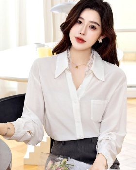 Pseudo-two Casual tops loose spring shirt for women