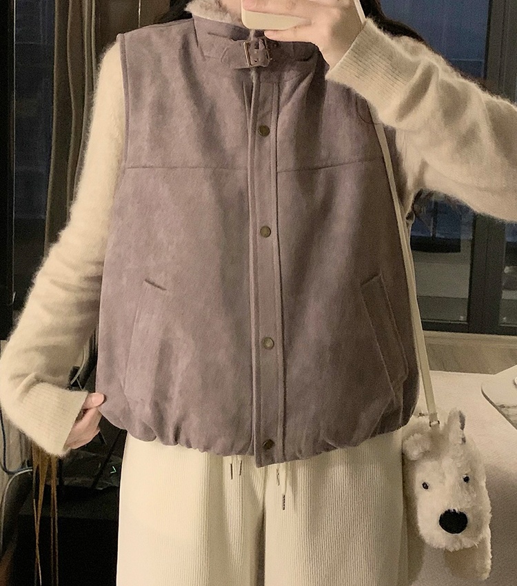 Fashion plus cotton coat suede thermal waistcoat for women