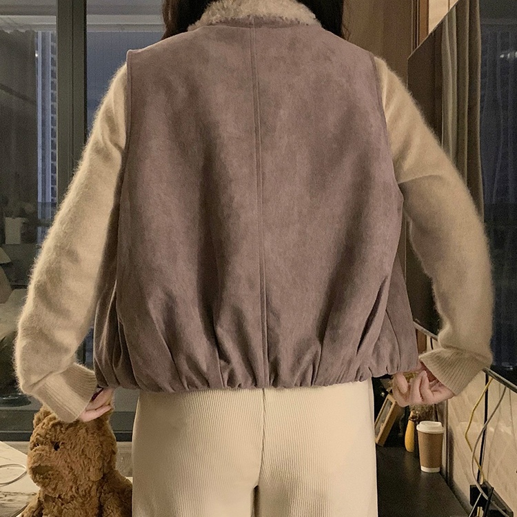 Fashion plus cotton coat suede thermal waistcoat for women