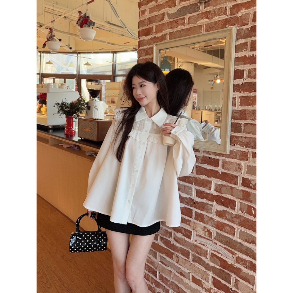Spring niche Casual shirt splice Korean style tops
