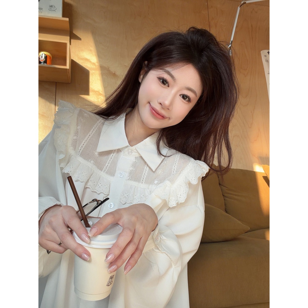 Spring niche Casual shirt splice Korean style tops