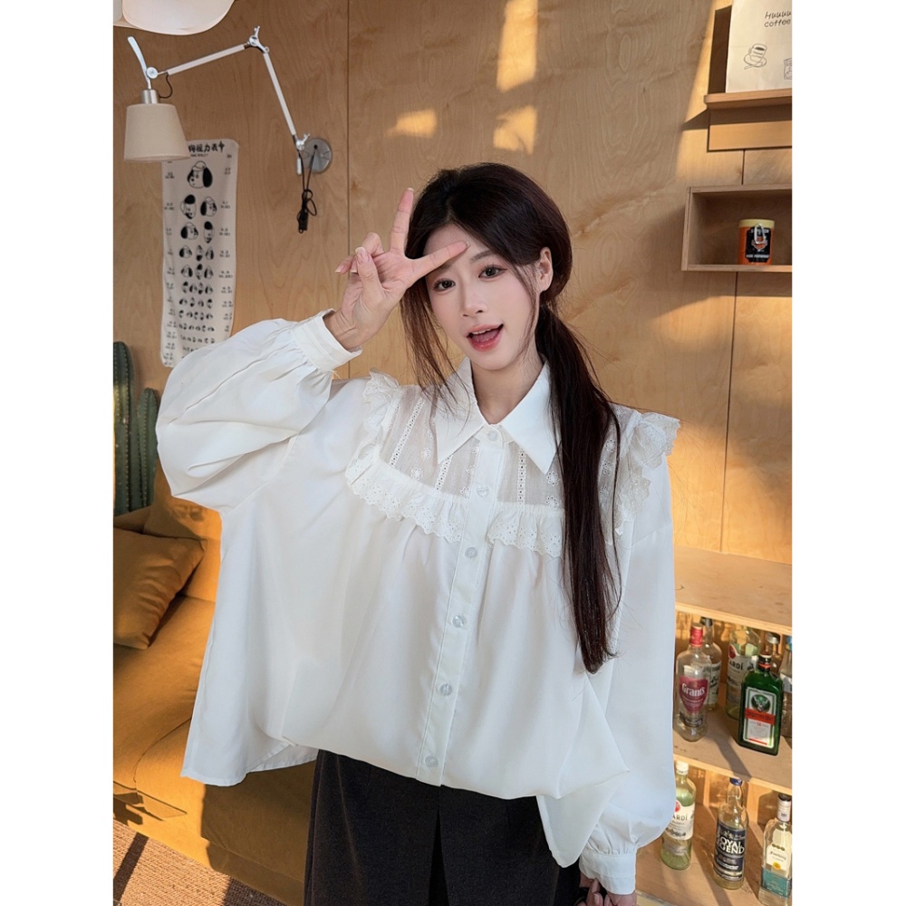 Spring niche Casual shirt splice Korean style tops