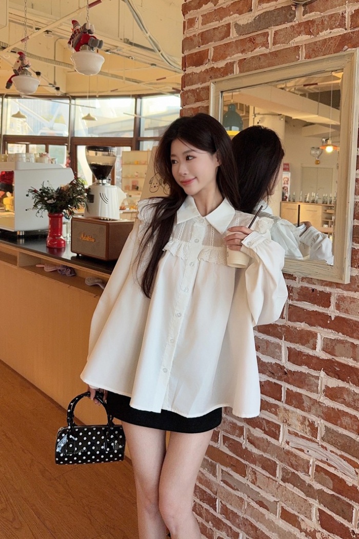 Spring niche Casual shirt splice Korean style tops