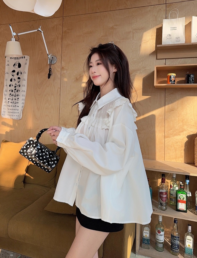 Spring niche Casual shirt splice Korean style tops